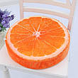 М'яка кругла подушка Фрукти 31 х 4 см Апельсин, фото 2