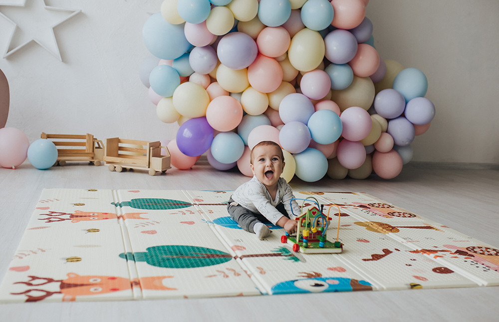 Дитячий двобічний килимок POPPET «Парк і прогулянка ведмежать» (200х180х1 см). POPPET PP002-200 - фото 6 - id-p1437491232