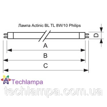 Лампа Actinic BL TL 8W/10 Philips