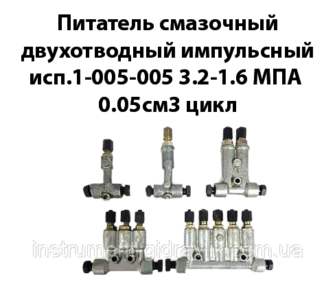 Поживець мастильний двовідвідний імпульсний ісп1-005-005 3,2-1,6 МПа 0,05 см3 цикл, фото 1
