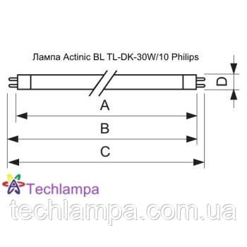 Лампа Actinic BL TL-DK-30W/10 Philips
