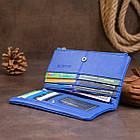 Вертикальний гаманець на кнопці унісекс ST Leather 19205 Синій, фото 7