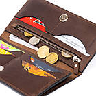 Вертикальний гаманець матовий на магнітній кнопці GRANDE PELLE 11314 Шоколадний, фото 4