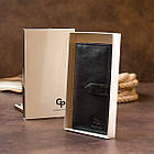 Вертикальний гаманець глянсовий Anet на кнопці GRANDE PELLE 11324 Чорний, фото 9