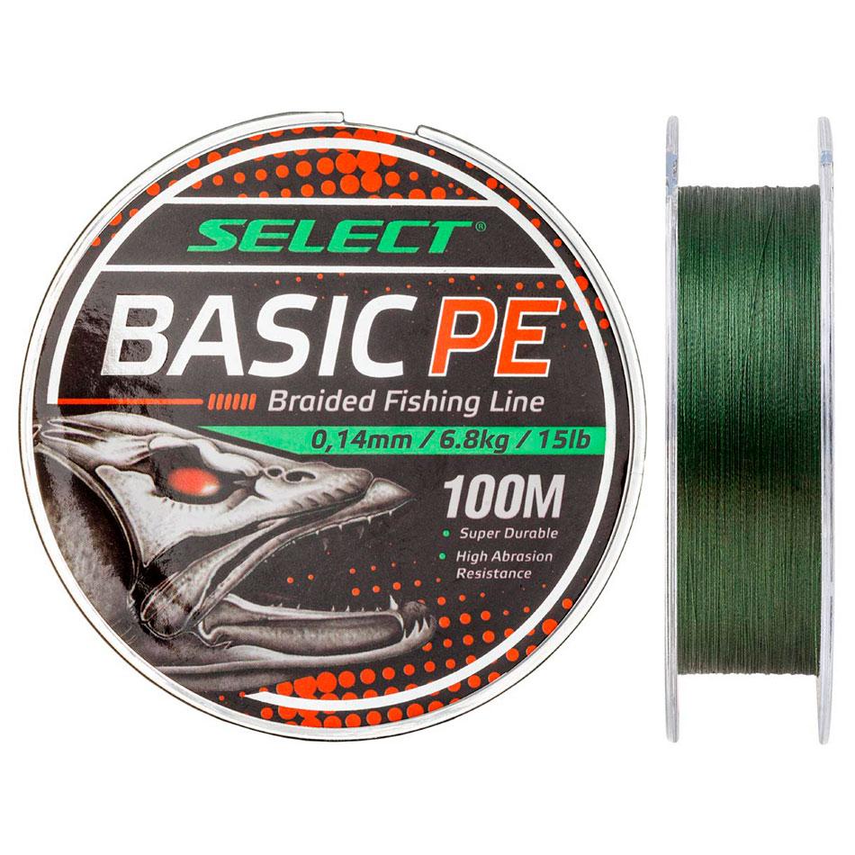 Шнур Select Basic PE 100m (темн-зел.) 0.06mm 6lb/3kg, фото 1