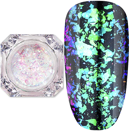 Пластівці юкі Master Professional прозорі VIP-01, фіолетово-зелений хамелеон, фото 1