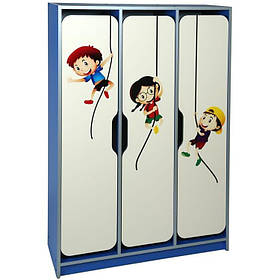 Шафа дитяча 3-місна з фігурними дверима з фотодруком "Дитячі розваги"