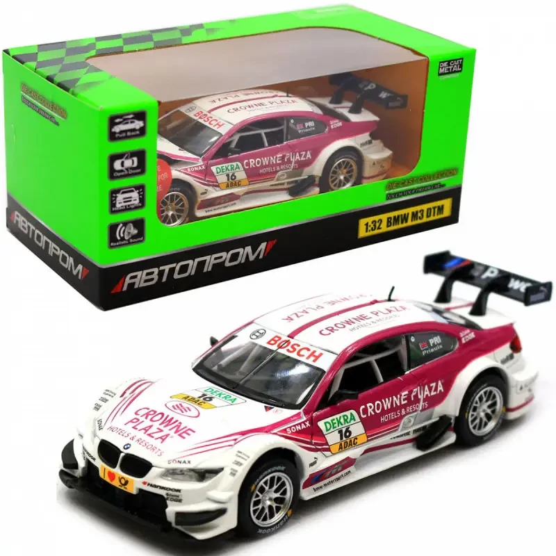 Металева машинка BMW M3 DTM зі світлом і звуком 7855, фото 1