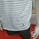 Чоловіча біла футболка у смужку 100% бавовна, фото 3