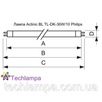 Лампа Actinic BL TL-DK-36W/10 Philips