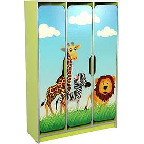 Шафа дитяча 3-місна з фігурними дверима з фотодруком "Савана"