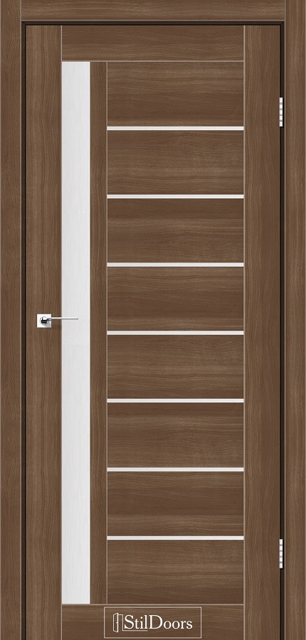 Двері міжкімнатні StilDoors London Горіх золотий (зі склом сатин білий), фото 1