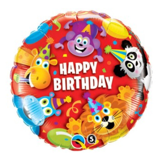 Q 18" Birthday Party Animals Foil Balloon — Pkg Куля фольгована З Днем народження — В УП