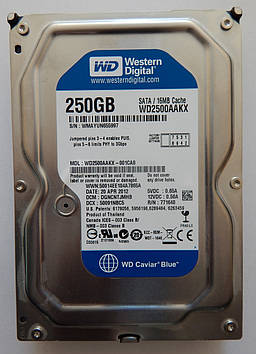 Жорсткий диск Б У HDD Western Digital Caviar Blue 250 GB 16 MB 7200RPM 3,5" (WD2500AAKX) стан чудовий