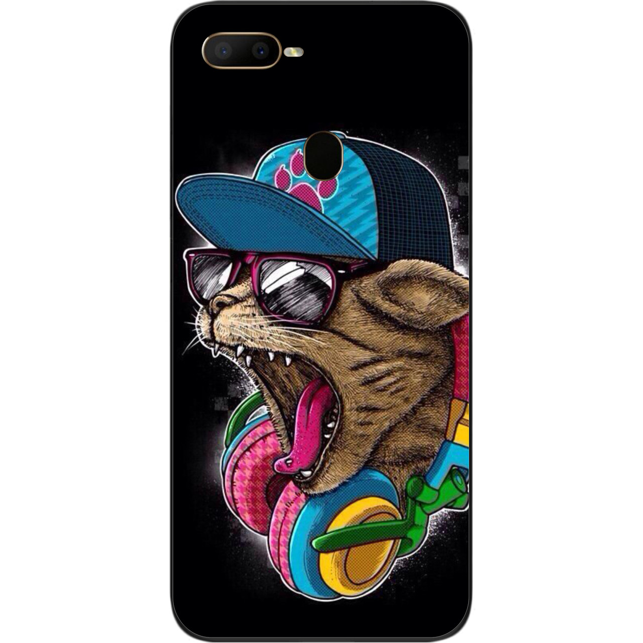 Силіконовий чохол для OPPO A12 з картинкою Модний кіт, фото 1