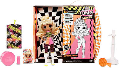 L.O.L. Surprise! O.M.G. Lights Speedster Fashion Doll with 15 Surprises, Multicolor. Лялька лол із 15 сюрпризами