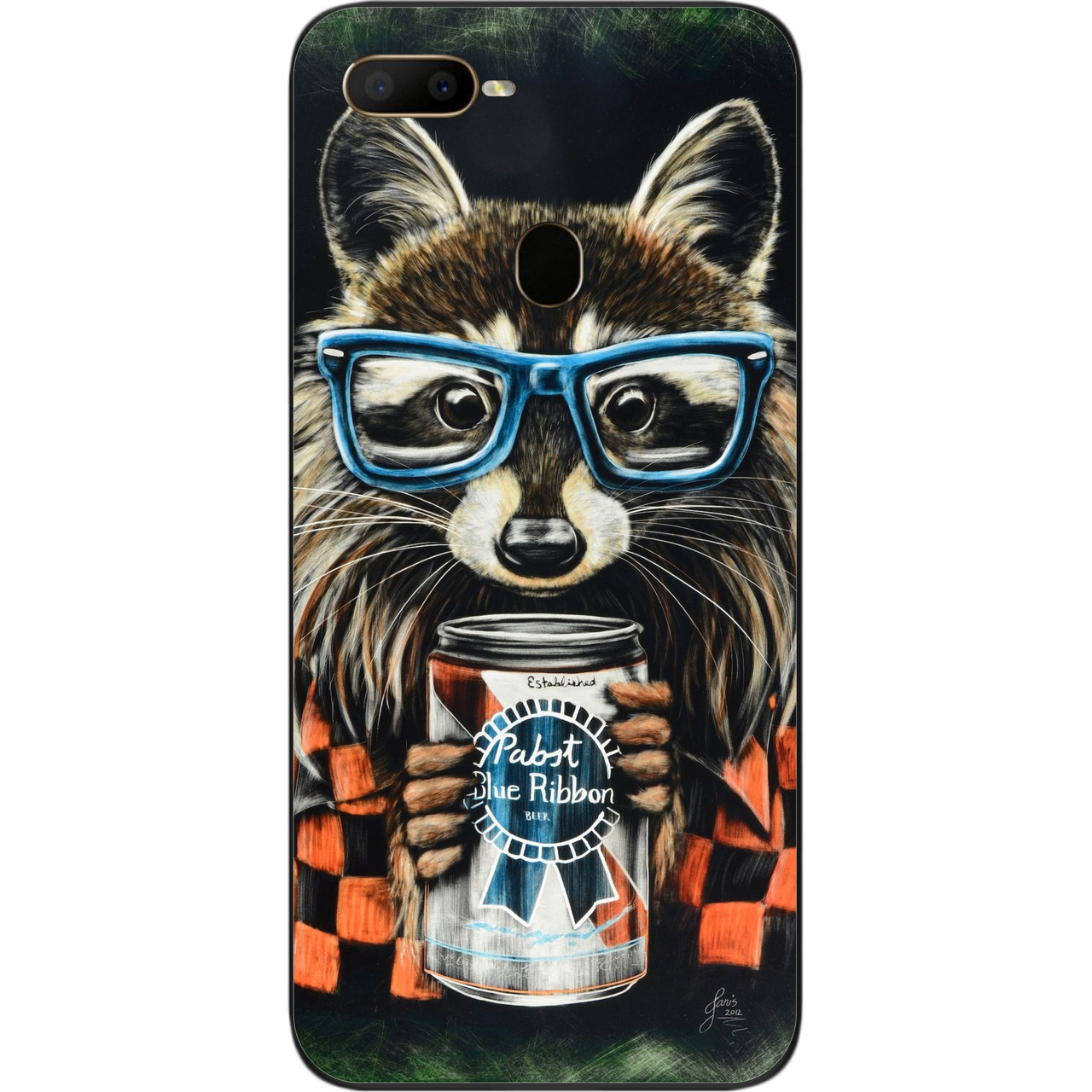 Силіконовий чохол для OPPO A5s з картинкою Єнот в окулярах, фото 1