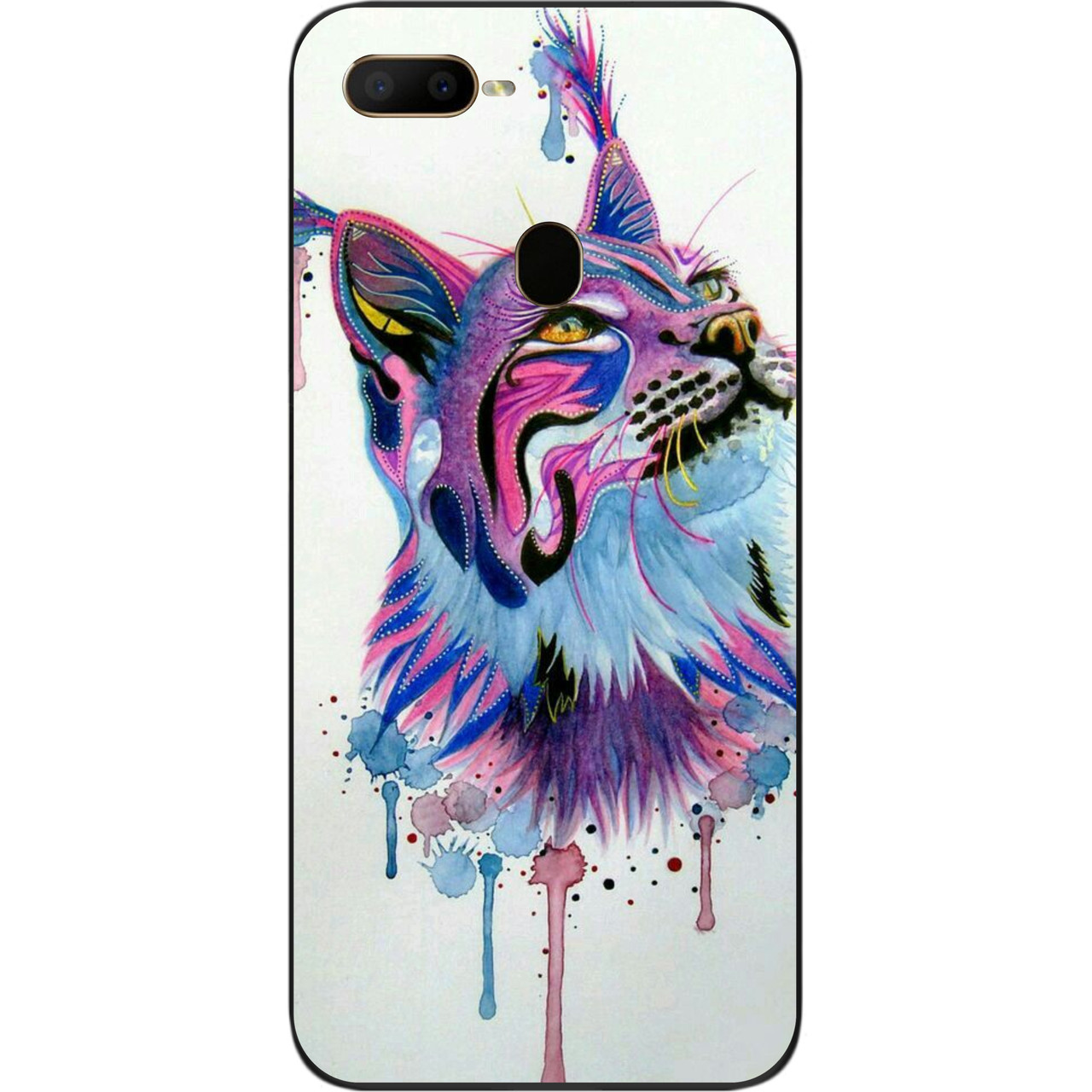 Силіконовий чохол для OPPO A12 з картинкою Рись акварель, фото 1