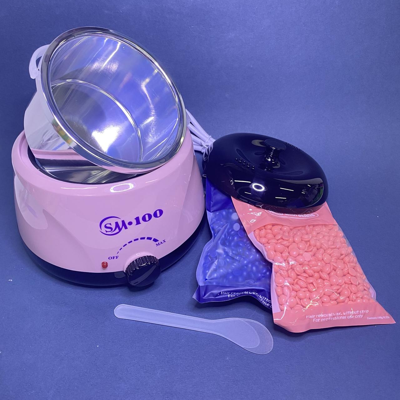 Набір для воскової депіляції SM-100 рожевий і 2 воску по 100 гр
