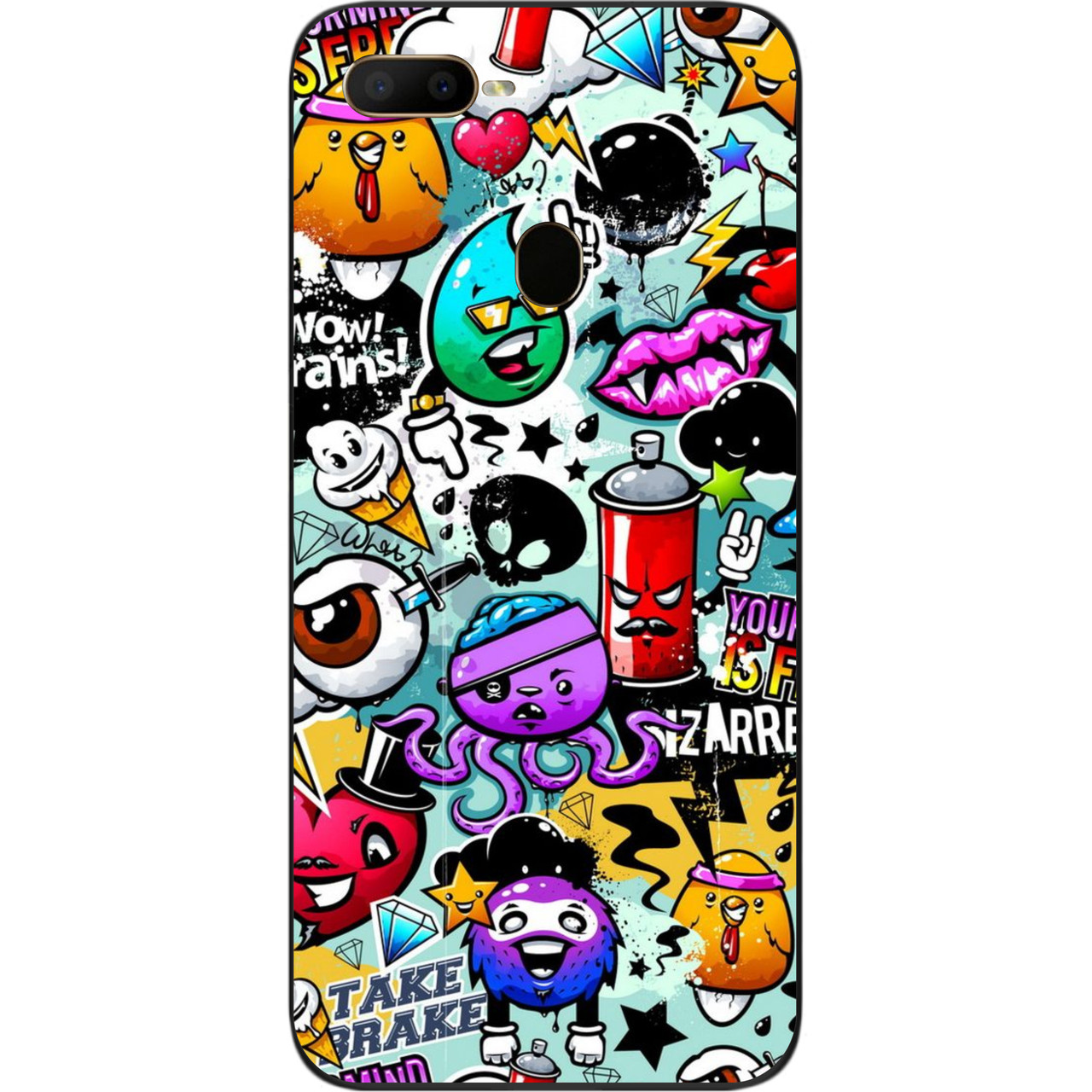 Силіконовий чохол для OPPO A12 з картинкою Стікери, фото 1