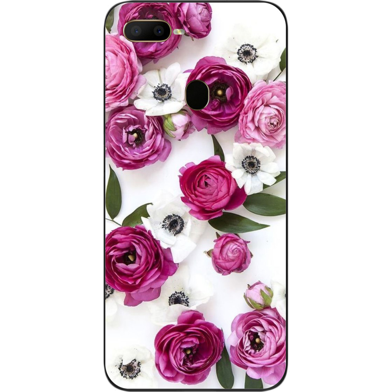 Силіконовий чохол бампер для OPPO A12 з картинкою Квіти, фото 1