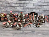 Набір кухонного посуду з 22 предметів, нерж.сталь., ручки бакеліт, OMS Collection (Туреччина), арт. 1028 рожевий, фото 2
