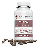 Real Mushrooms Chaga / Грибы с экстрактом чаги для поддержки иммунитета и пищеварения 120 капс