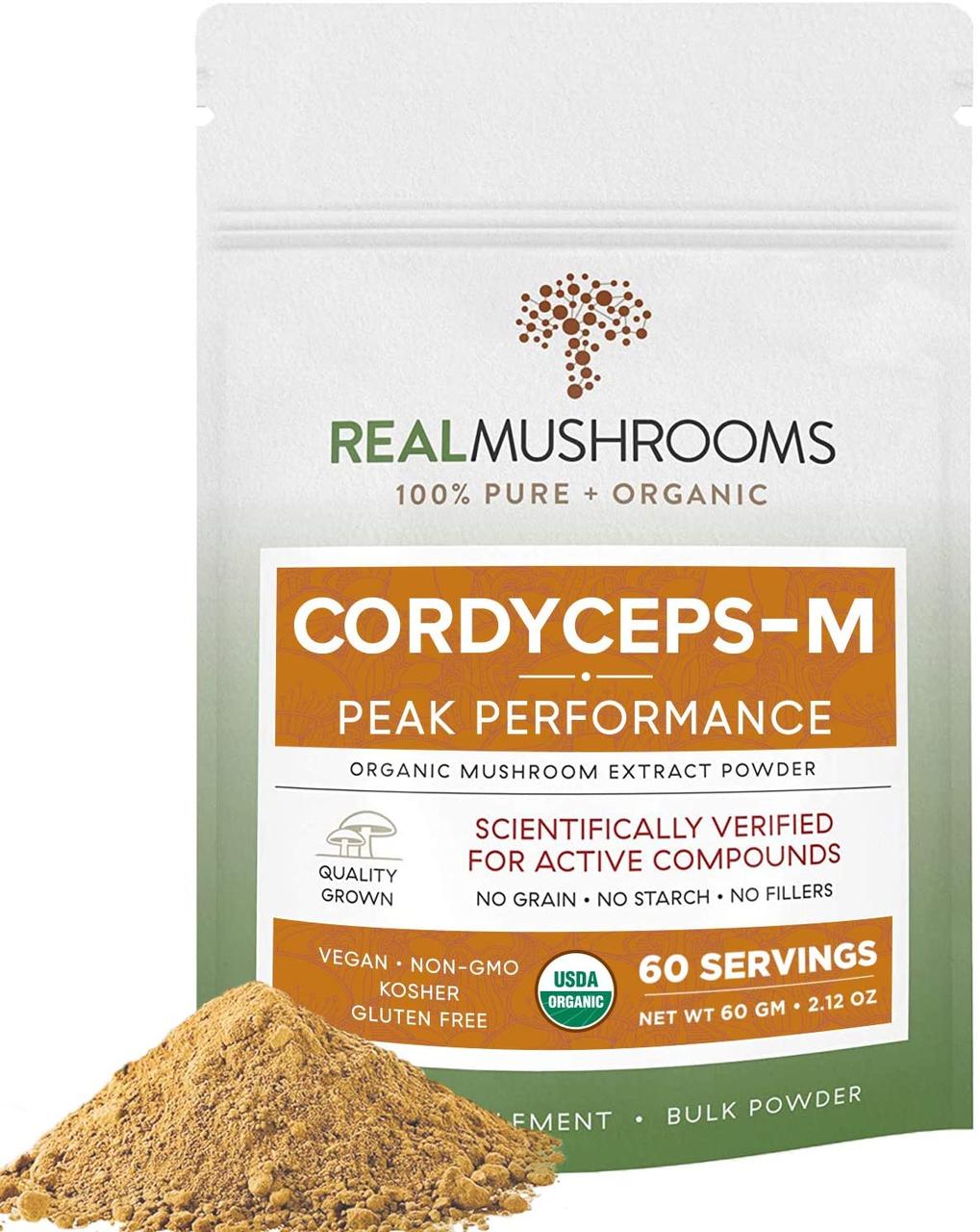 Real Mushrooms Cordyceps / Кордицепс органік порошок 60 г