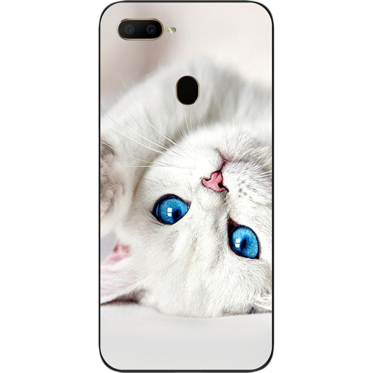 Оригінальний чохол для OPPO A5s з картинкою Білий кіт, фото 1
