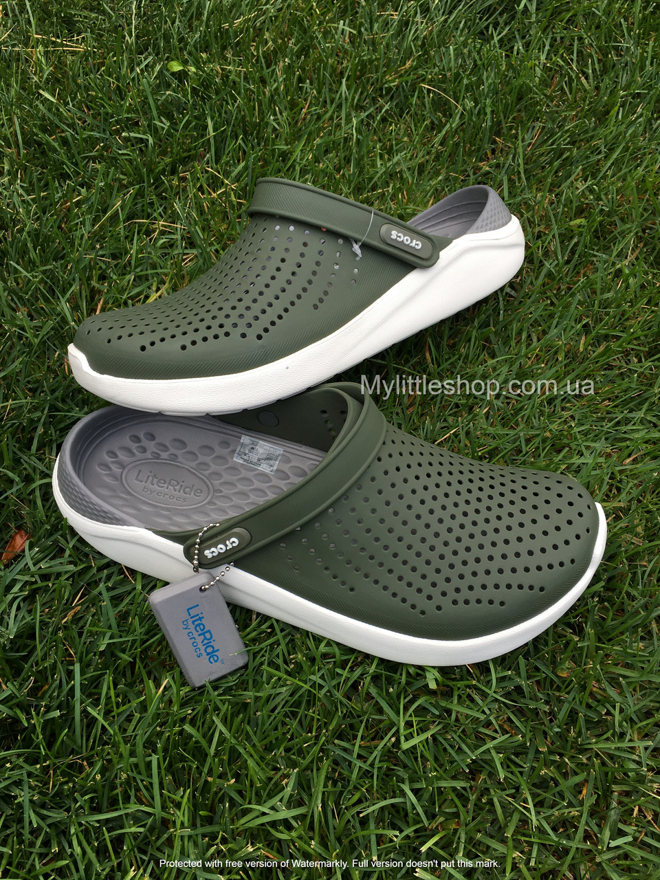 Сабо Crocs Literide Clog 42 р 27-27.5 см Хакі Зелені 204592-37P-M9/W11 Army Green, фото 1
