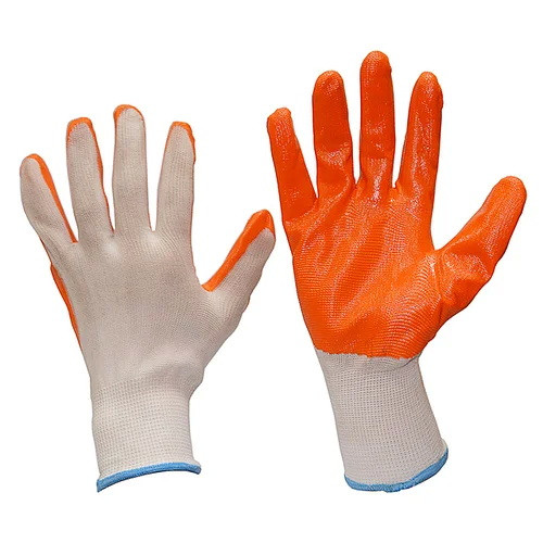 Рукавиці робочі вампірки стрейч оранжеві з гумовим обливом р.9, фото 1