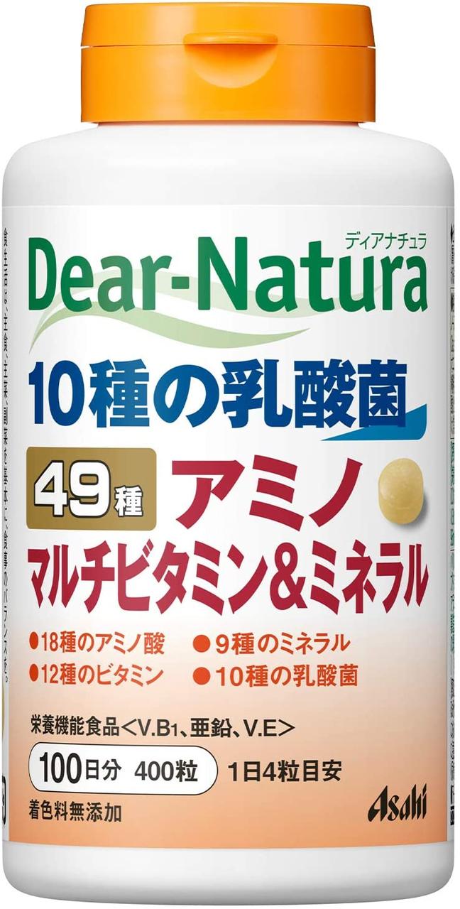 Asahi Dear Natura Японські вітаміни, мінерали, амінокислоти (49 компонентів), 400 таб на 100 днів