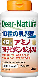 Asahi Dear Natura Японські вітаміни, мінерали, амінокислоти (49 компонентів), 400 таб на 100 днів