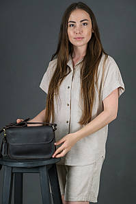 Жіноча сумка Берті з натуральної шкіри колір Шоколад