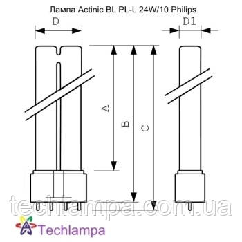 Лампа Actinic BL PL-L 24W/10 Philips