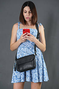 Жіноча сумка Берті з натуральної шкіри колір чорний