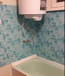 Самоклеючі 3D панелі під мармур, м'які 3Д панелі самоклейка для стін 700х770х5 мм, Блакитний, фото 3