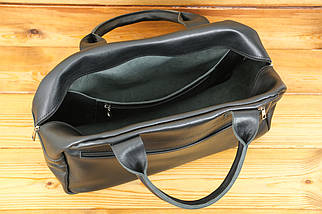 Шкіряна сумка Travel дизайн №82, натуральна Гладка шкіра, колір Чорний, фото 3