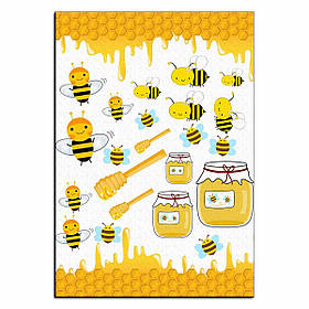 Баночка меду та бджілки 2 вафельна картинка