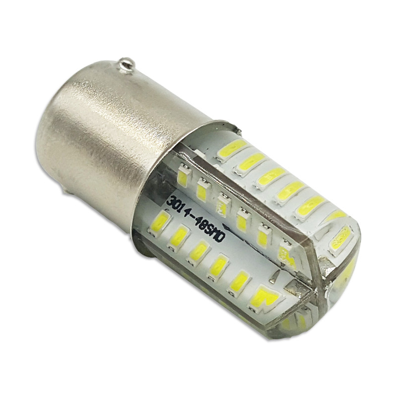 Світлодіодна автомобільна лампа S25 BA15s 48 SMD (3014) 12V WHITE в силіконі 1 контакт