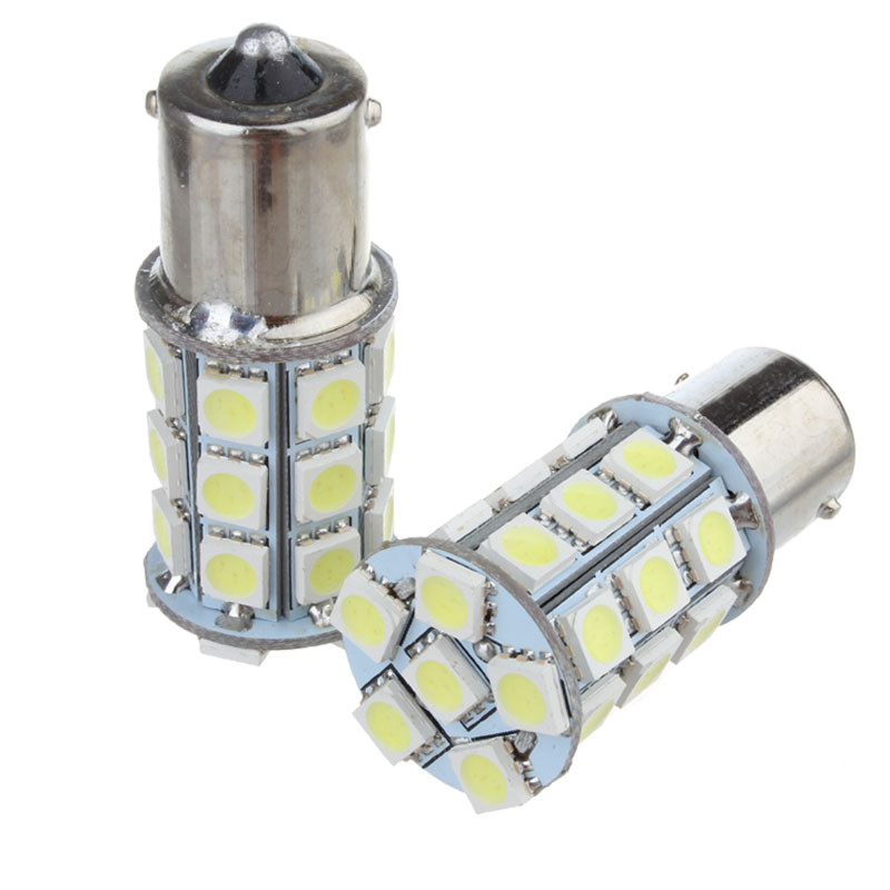 Світлодіодна автомобільна лампа S25 BA15s 27 SMD (5050) 12V WHITE 1 контакт