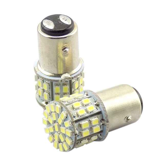 Світлодіодна автомобільна лампа S25 BAY15d 50 SMD (1206) 12V WHITE 2 контакта