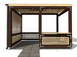 Альтанка в стилі модерн 3,0х4,0м Modern Gazebo 07 від виробника Thermowood Production