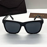Чоловічі стильні сонцезахисні окуляри GG (0057) black, фото 2