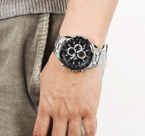 Часы мужские оригинальные японские Casio Edifice EF-539D-1AVEF кварцевые со стальным браслетом (модуль 5119) - фото 7 - id-p1054168126