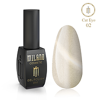 Гель лак для ногтей Милано Кошачий глаз Кристал (Milano Cat eye Crystal) 8 мл № 02