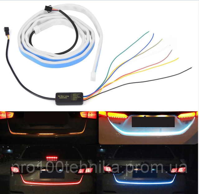 RGB-стрічка для авто LED The Tail Boxlamp 120 см гнучка підсвітка кришки багажника, світлодіодні стрічки для авто
