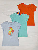 Набор футболок на девочку 3 шт Lupilu на 2 года 92 см голубой (2139)