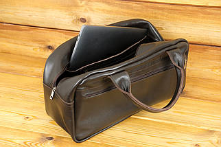 Шкіряна сумка Travel дизайн №82, натуральна Гладка шкіра, колір Шоколад, фото 3