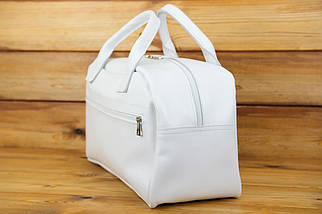 Шкіряна сумка Travel дизайн №82, натуральна Гладка шкіра, колір Білий, фото 3